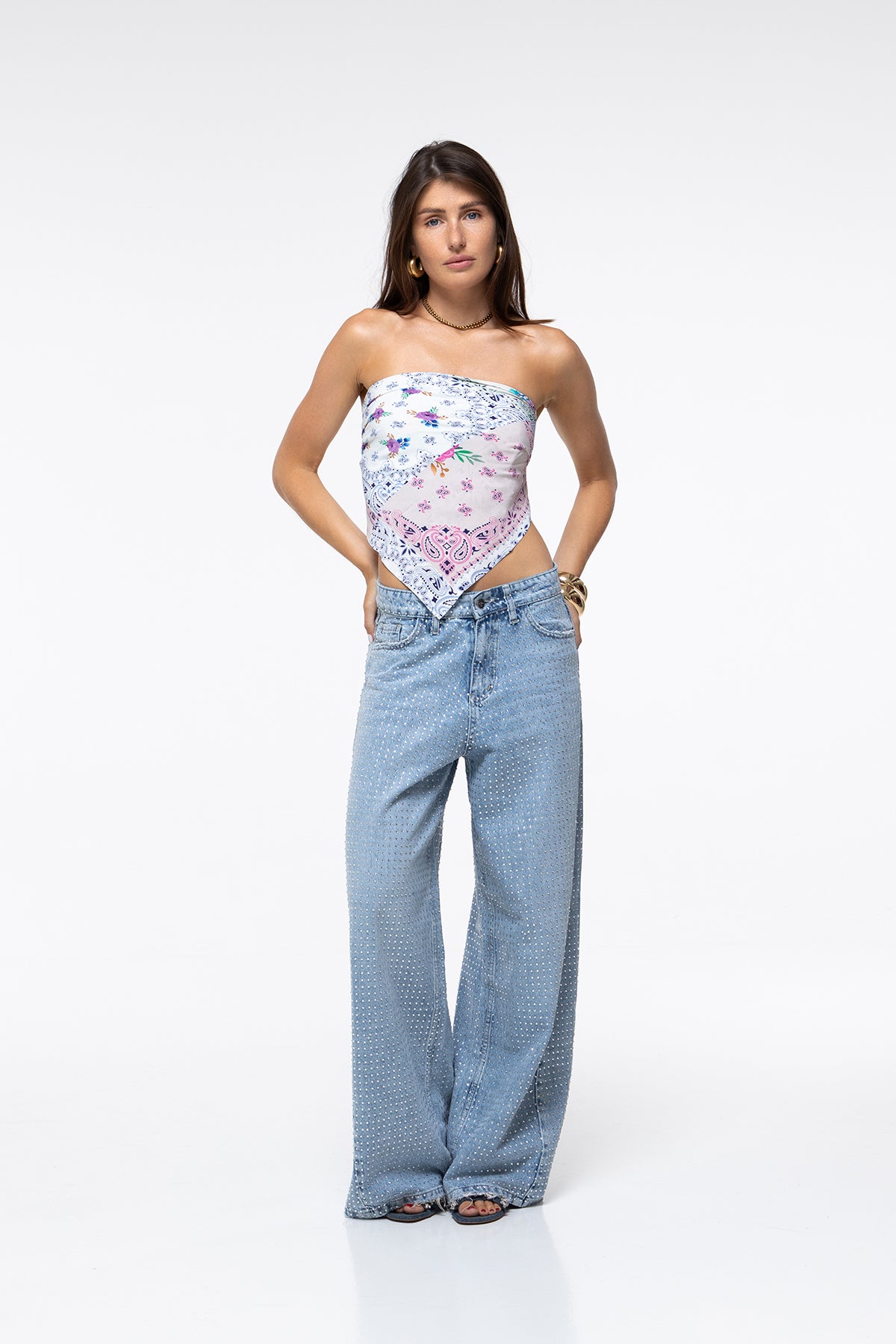 TOP TRIANGLE - PAISLEY FLORAL PATCH
