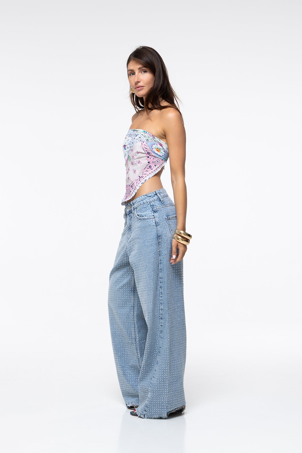 TOP TRIANGLE - PAISLEY FLORAL PATCH