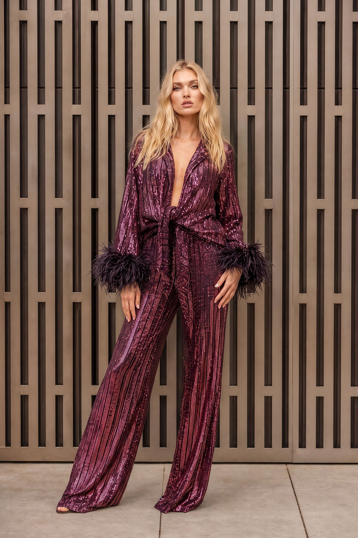 OLIVIA TROUSERS - BRONZE