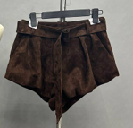 SHORT SUEDE - CHOCOLAT