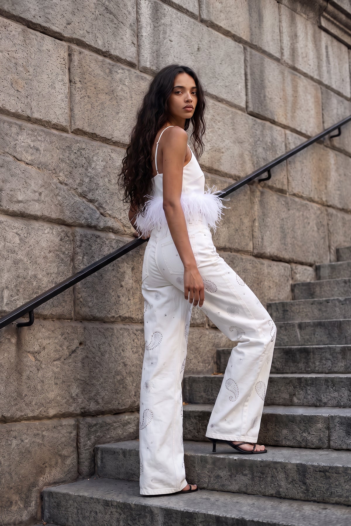 BRA TOP PLUMES - BLANC