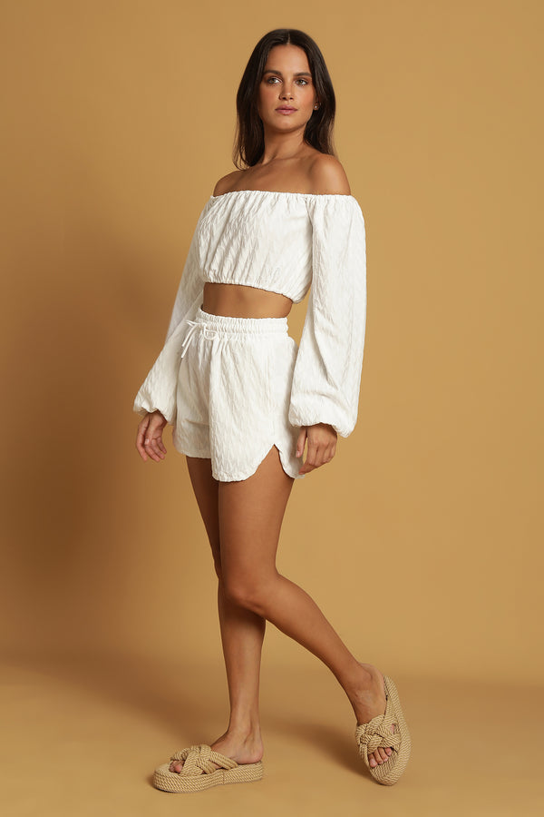 SHORT HILONA - EPONGE BLANC