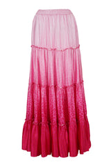 JUPON MARINE - SOIE ROSE