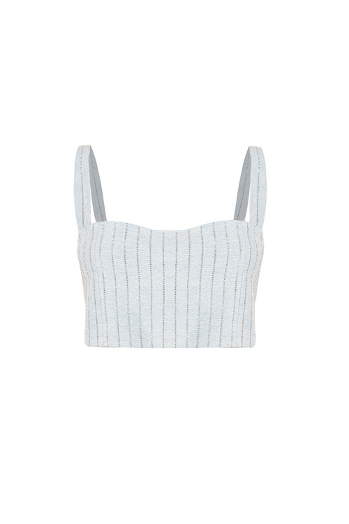 BRA TOP - STRASS BLEU