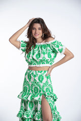TOP JENNA - BRODERIES VERT