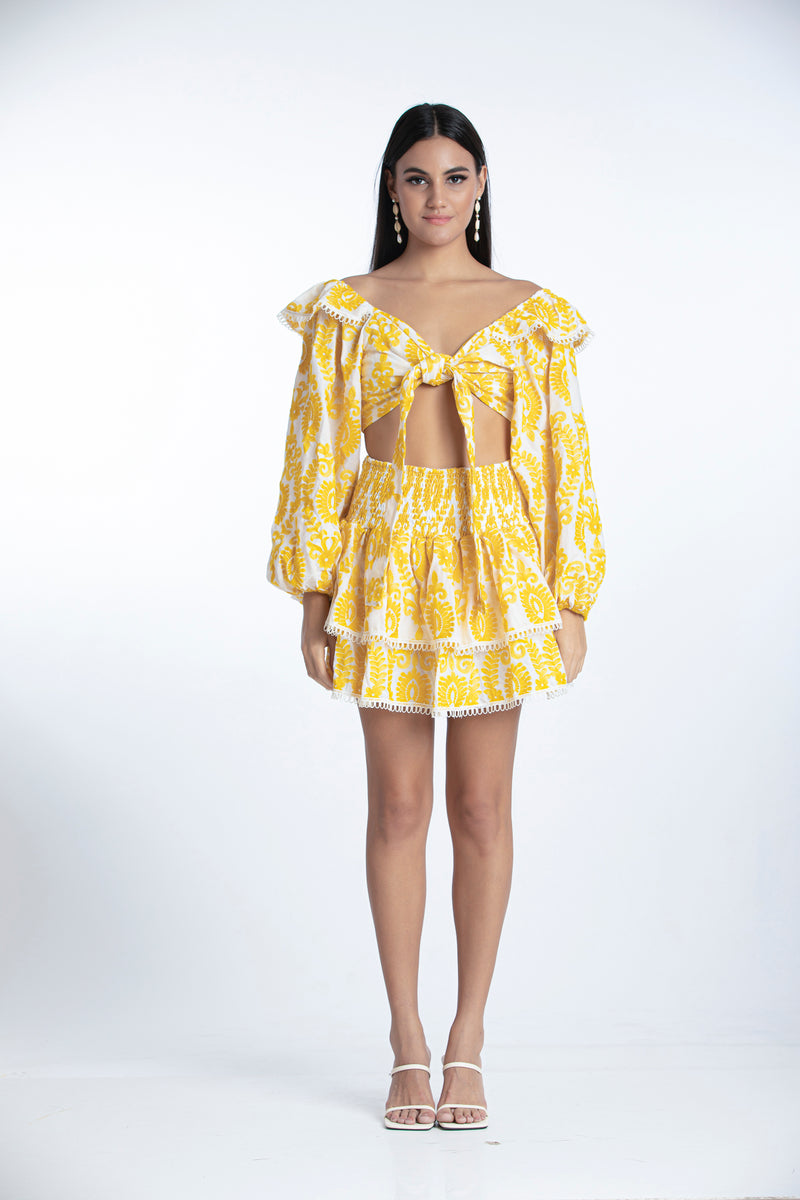 TOP ALEKSANDRA - BRODERIES JAUNE